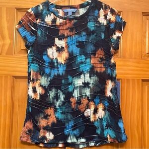 Simply Vera Vera Wang Blue/Rust Top Size Small NWT